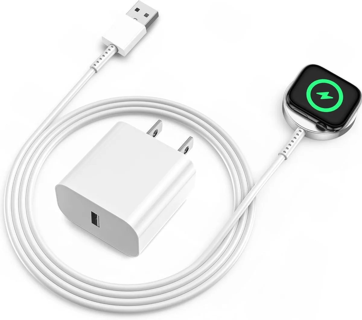 ETEIZU ETEIZU 3.3ft Magnetic Watch Charger Cable with USB Wall Charger — product photo
