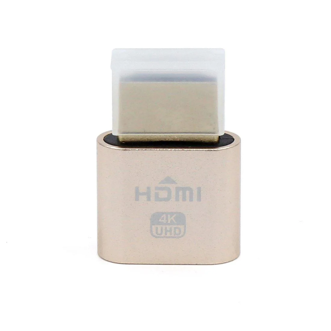 Small gold HDMI dummy plug with compact rectangular body