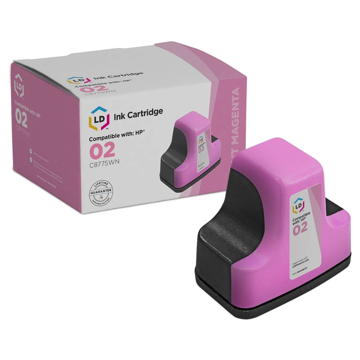 LD Products LD Products HP 02 Light Magenta Ink Cartridge C8775WN 240 Pages — product photo