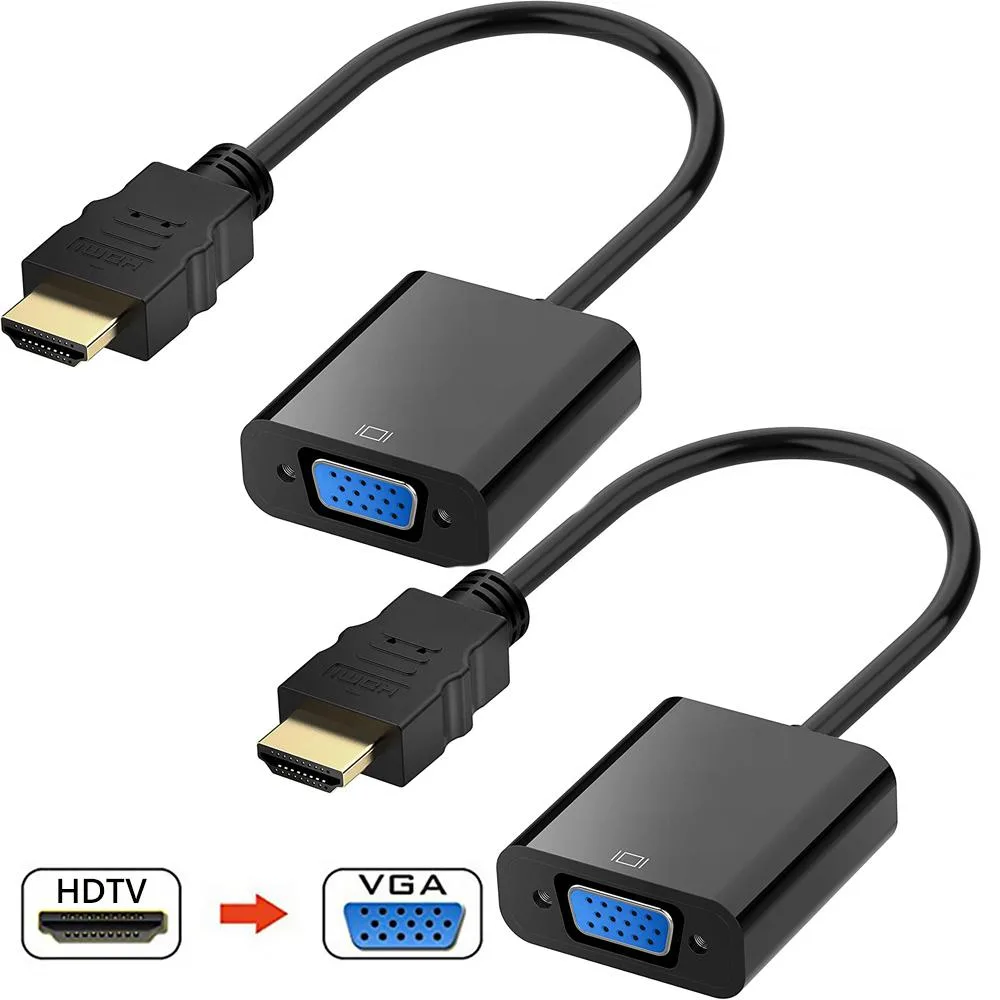 AUBEAMTO AUBEAMTO HDMI to VGA Adapter Male to Female 2-Pack Black — product photo