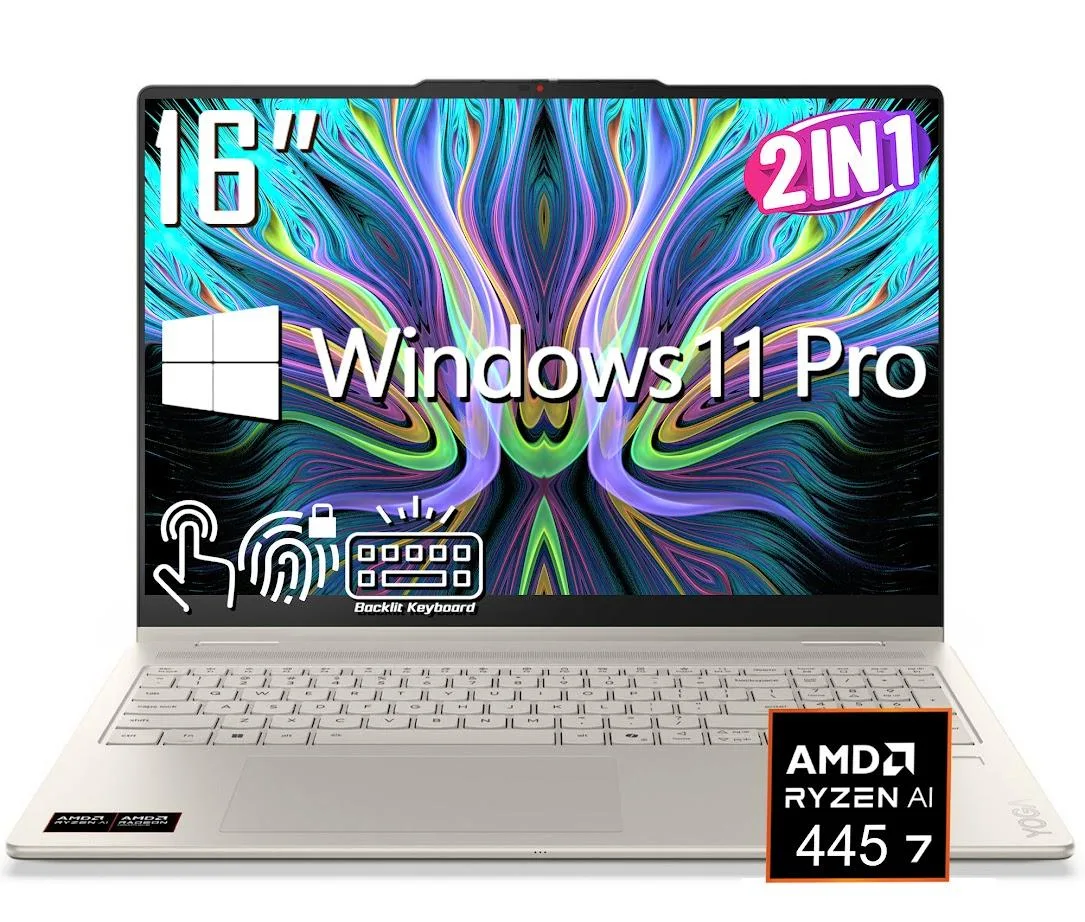Lenovo Lenovo Yoga 7 2-in-1 16" AMD Ryzen AI 7 445 16GB 2TB Seashell — product photo
