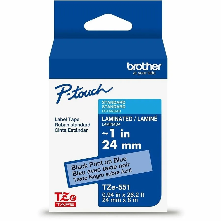 Brother P-touch TZe551 black on black label tape cassette 24 mm