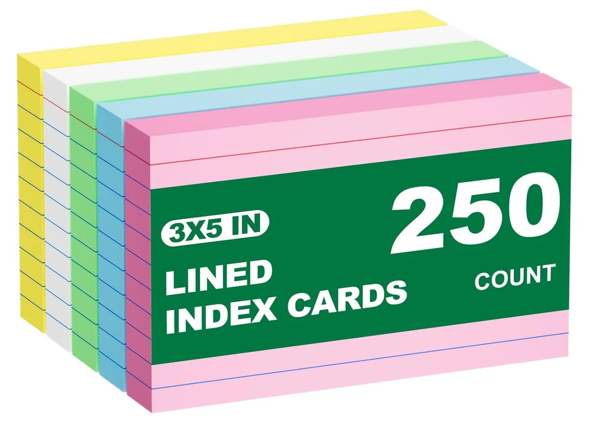  AIFLYAN AFY-Fcards-3x5-Colored-250PCS Index Cards 3x5 Inch 250 Count — product photo