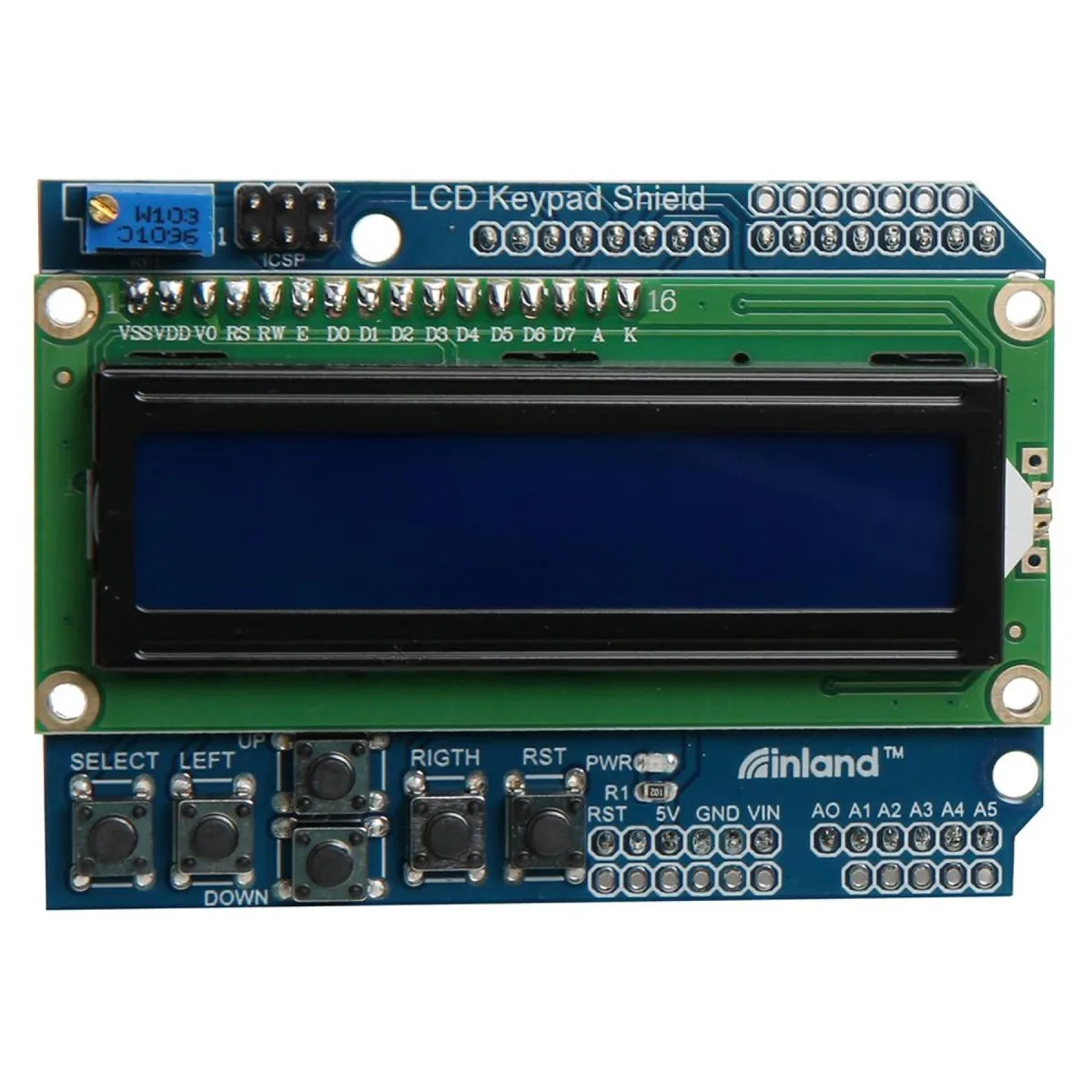 INLAND INLAND LCD Keypad Shield 1602 Display Module — product photo