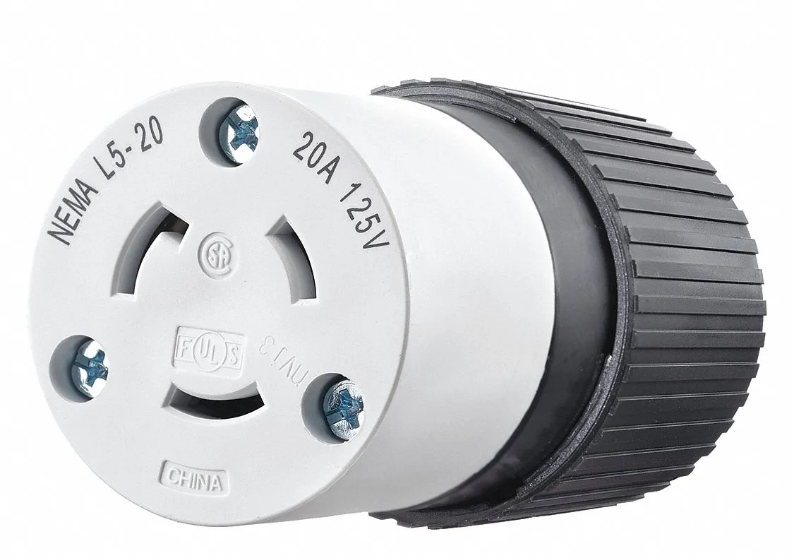 Black and white nylon locking connector with screw terminals