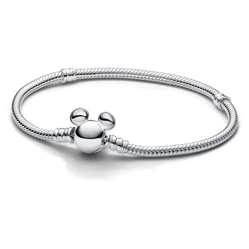 PANDORA PANDORA Disney Mickey Mouse Clasp Moments Snake Chain Bracelet sterling silver 16-18 charms — product photo