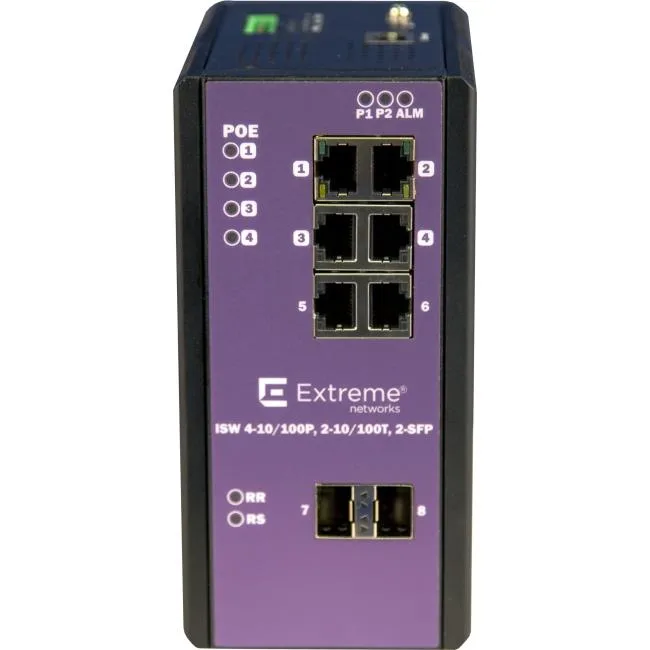 Extreme Networks Extreme Networks 16801 ISW 4-port 10/100 PoE, 2-port 10/100, 2-SFP network switch — product photo