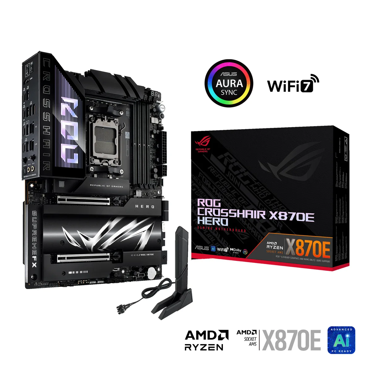 ASUS ASUS ROG CROSSHAIR X870E HERO AMD motherboard — product photo