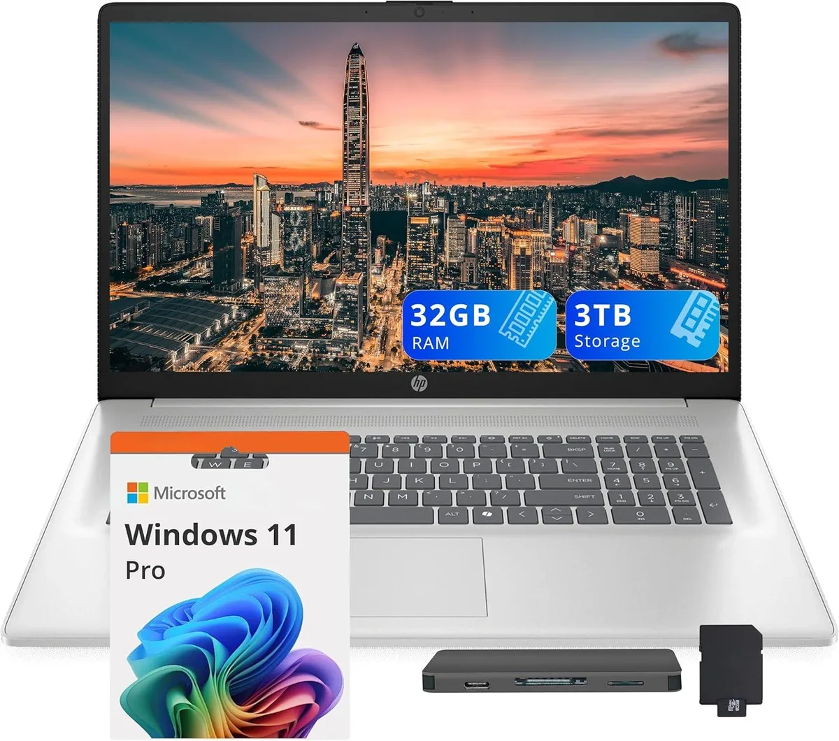 HP HP 17.3" FHD Business Laptop i7-1355U 32GB 2TB SSD + 1TB Dock Silver — product photo