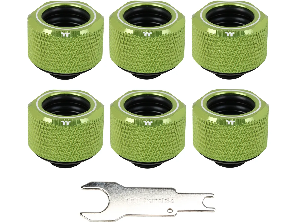 Thermaltake Thermaltake Pacific C-Pro G1/4 16mm OD Compression Fitting 6 Pack CL-W212-CU00GR-B diy cooling — product photo