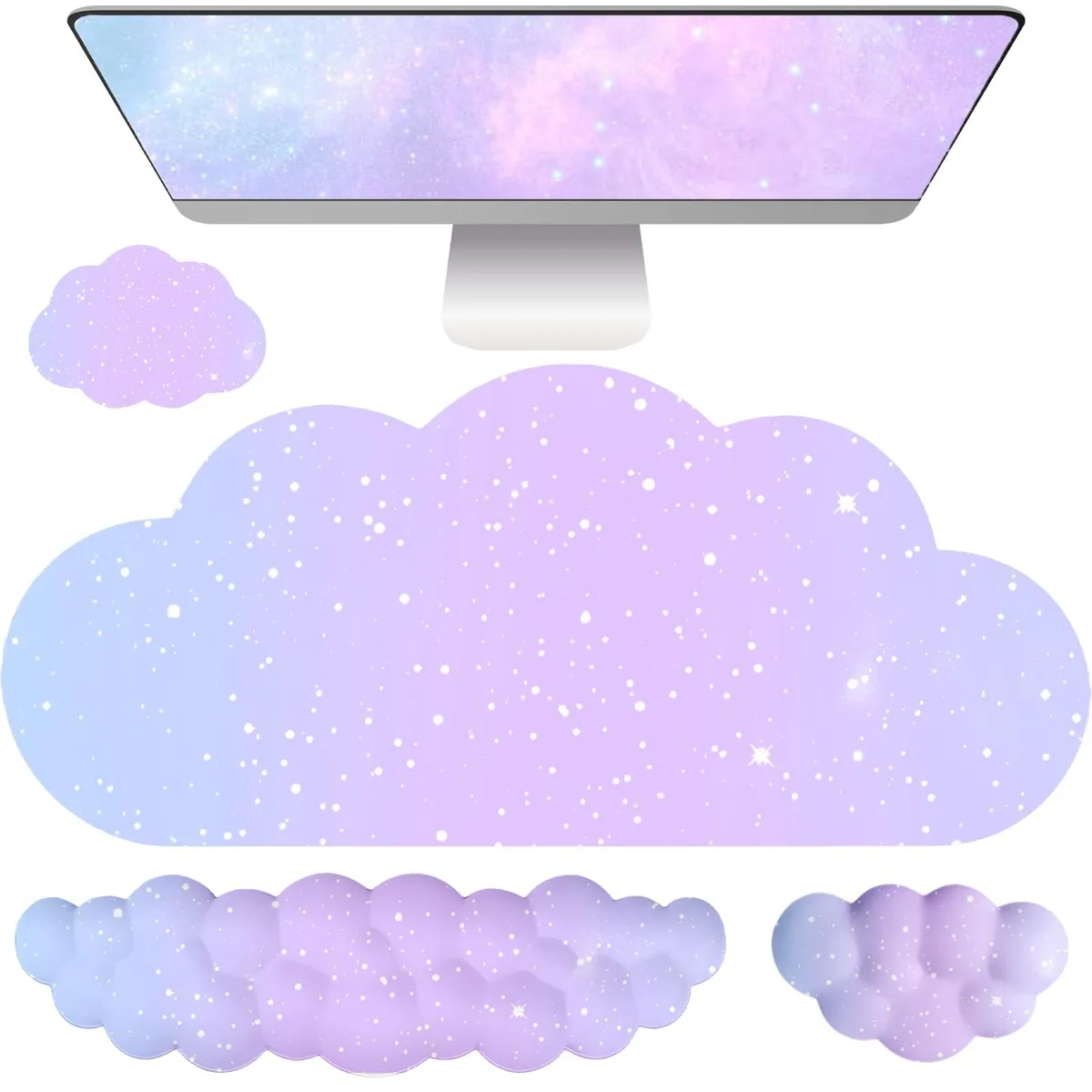 Keychron YDSJT04 Mouse Pad 4PCS Cloud Set Purple Blue 35.4 x 15.7 in — product photo