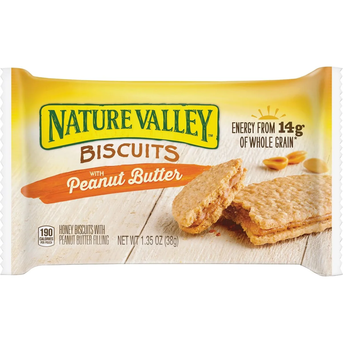 General Mills General Mills SN47878 Nature Valley Peanut Butter Honey Biscuits 16 Count 1.35 oz — product photo