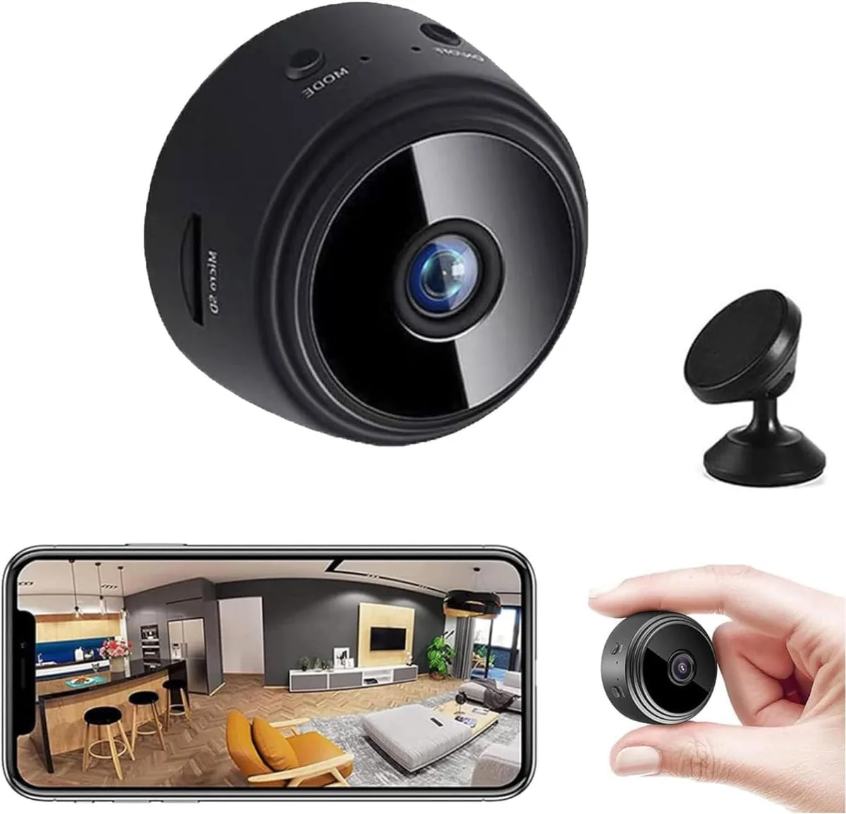 NaSR NaSR Spy Focus Magnetic Mini Security Camera 1080p 12h Black — product photo