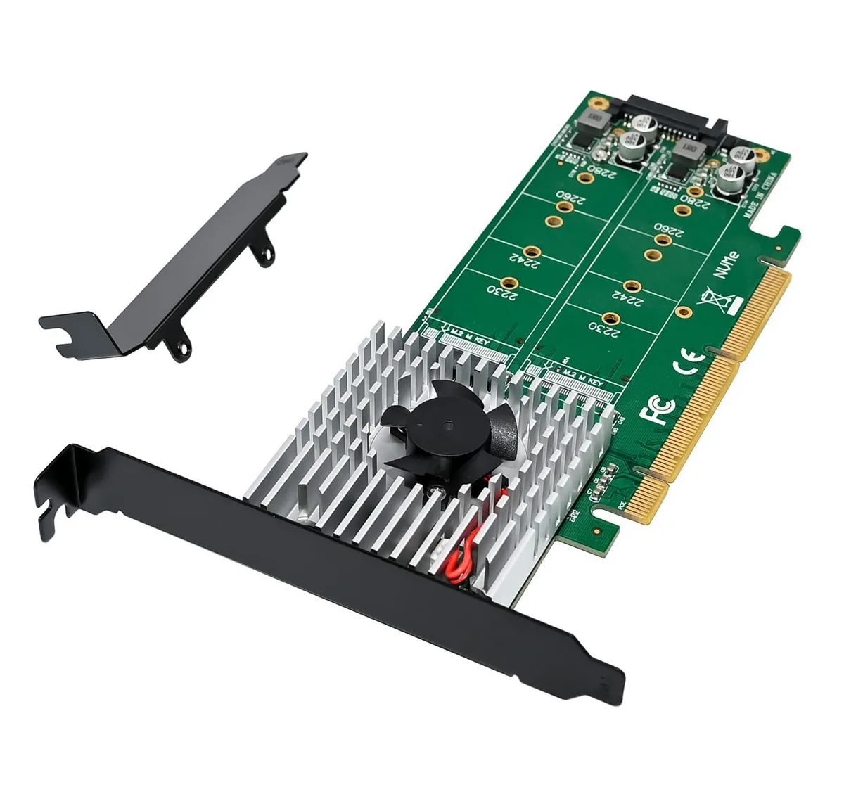 Vszerda Vszerda Dual M.2 NVMe PCIe Adapter Low Profile Bracket — product photo