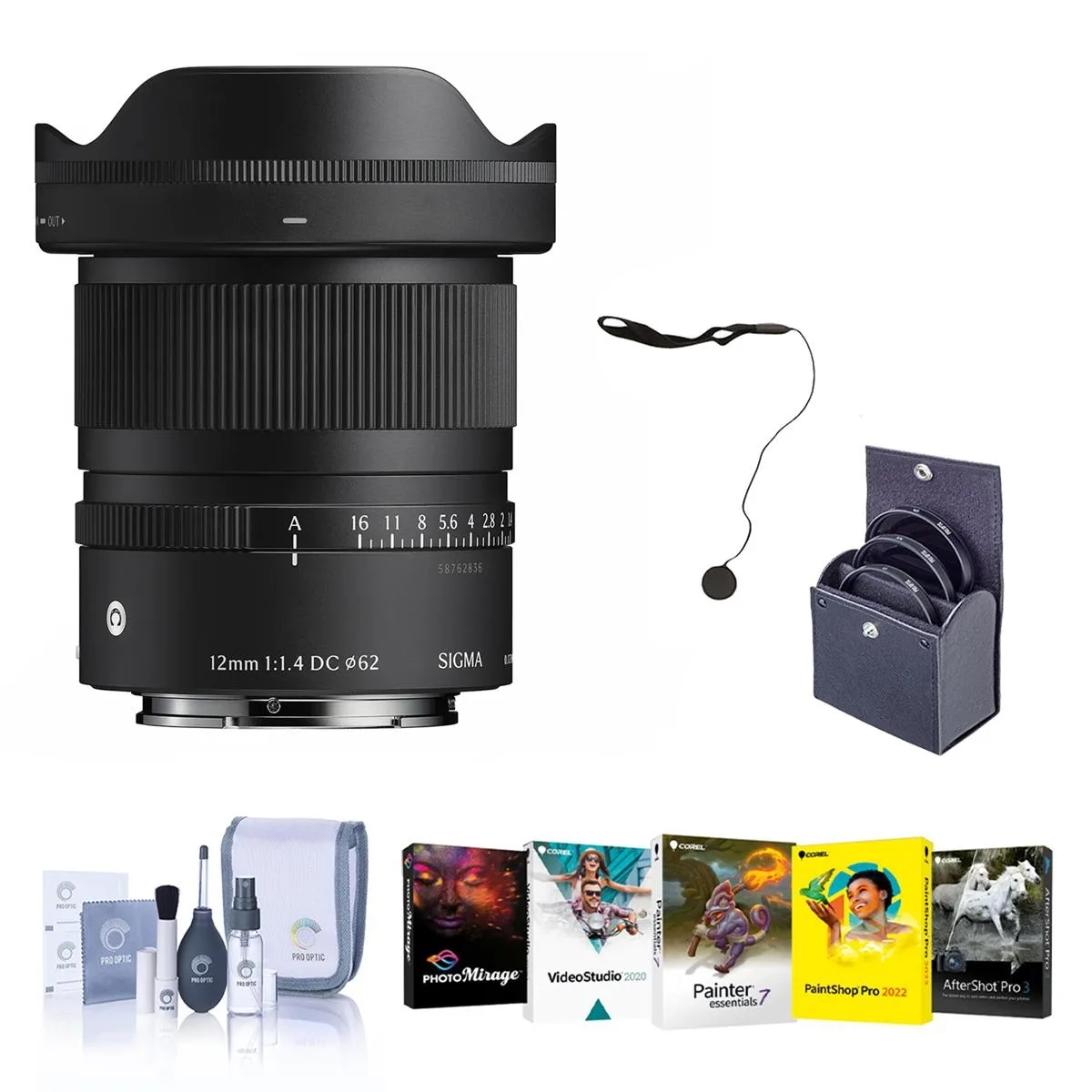 SIGMA Sigma 12mm f/1.4 DC Contemporary Lens for Sony E, Bundle with 62mm Filter Kit — product photo