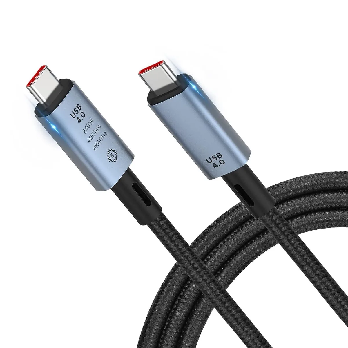 LUOM LUOM Thunderbolt 4 / USB 4 Cable 3.3 Ft 40Gbps 240W USB C to USB C Grey — product photo