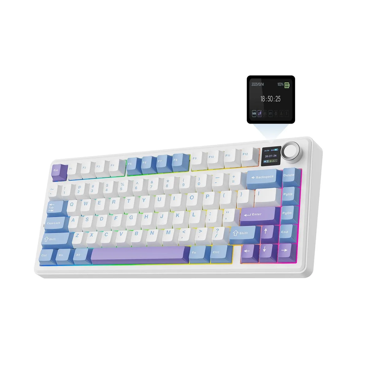 Epomaker Epomaker F75 gaming keyboard 75% 80 keys TFT screen knob tri-mode 4000mAh battery — product photo