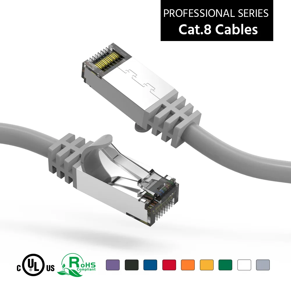 Nippon Labs Nippon Labs 60CAT8-2-26GY Cat8 network ethernet cable 2 ft gray S/FTP 2000 MHz 40 Gbps — product photo