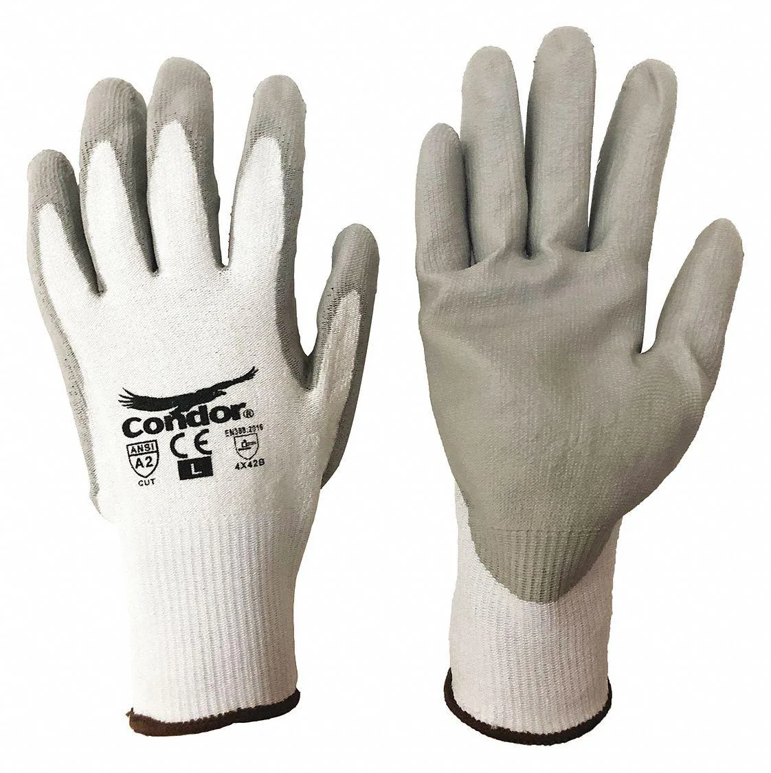 Condor Condor 19L417 Cut-Resistant Coated Gloves A2 Dipped Polyurethane — product photo