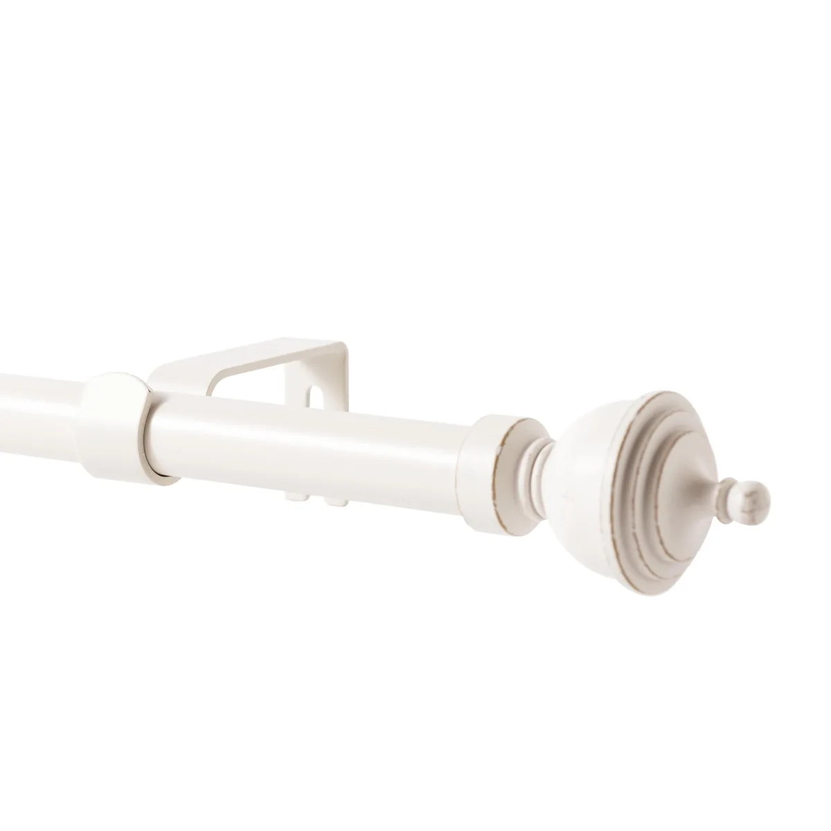 Not Avail Not Avail 5/8" Single Curtain Rod Royale Finials Weathered White 48-84 — product photo