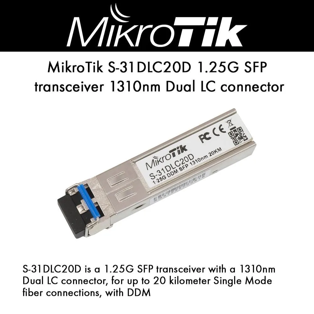 Mikrotik Mikrotik S-31DLC20D 1.25G SFP 1310nm 20km SM — product photo