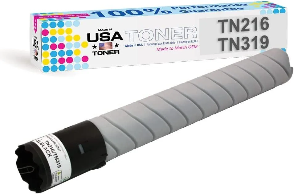 MADE IN USA TONER MADE IN USA TONER Black Toner Cartridge for Konica Minolta bizhub C220 C280 C360 TN-216K TN-319K — product photo