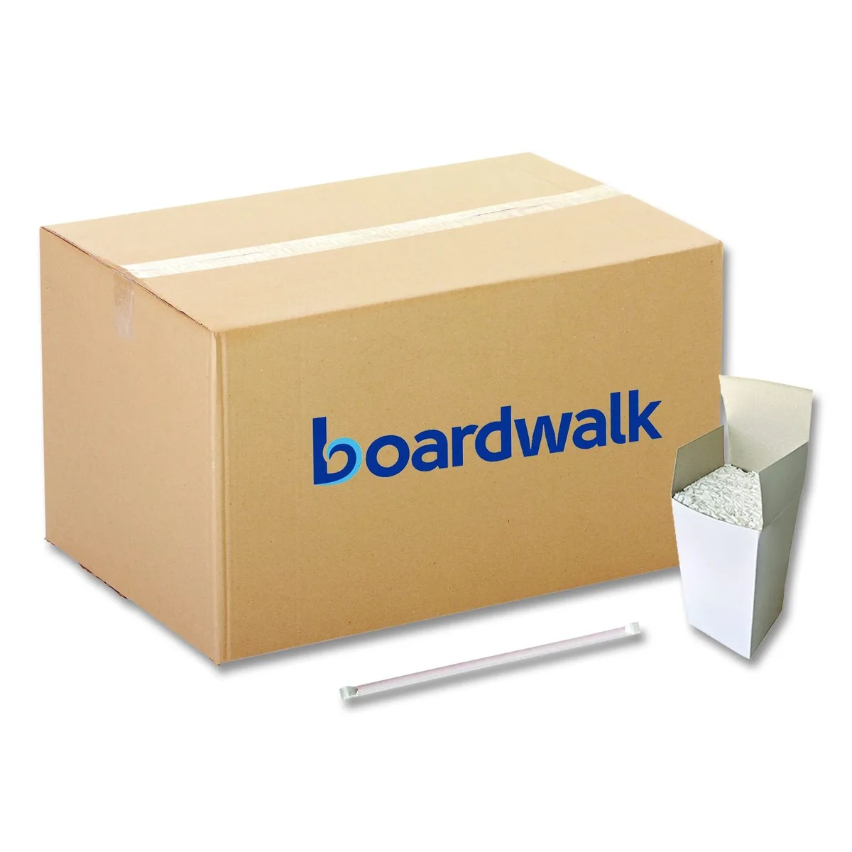 Boardwalk Boardwalk Wrapped Jumbo Straws Red 10.25" 500/Pack 4 Packs/Carton — product photo