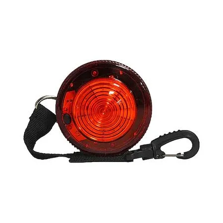 Red dome warning light, magnetic base, polycarbonate housing