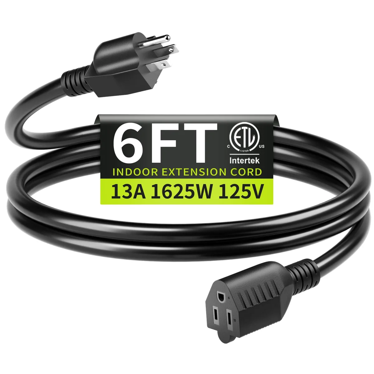  Seeklyze 16 AWG Power Extension Cord 6 ft 13A 125V 1625W ETL Listed — product photo