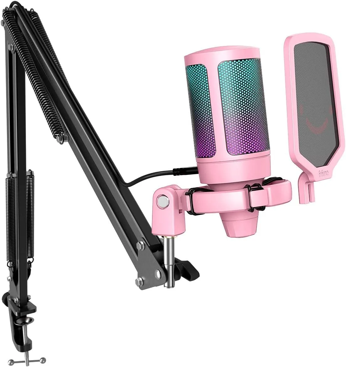 FIFINE FIFINE AmpliGame Pink USB Condenser Microphone Kit with Boom Arm — product photo