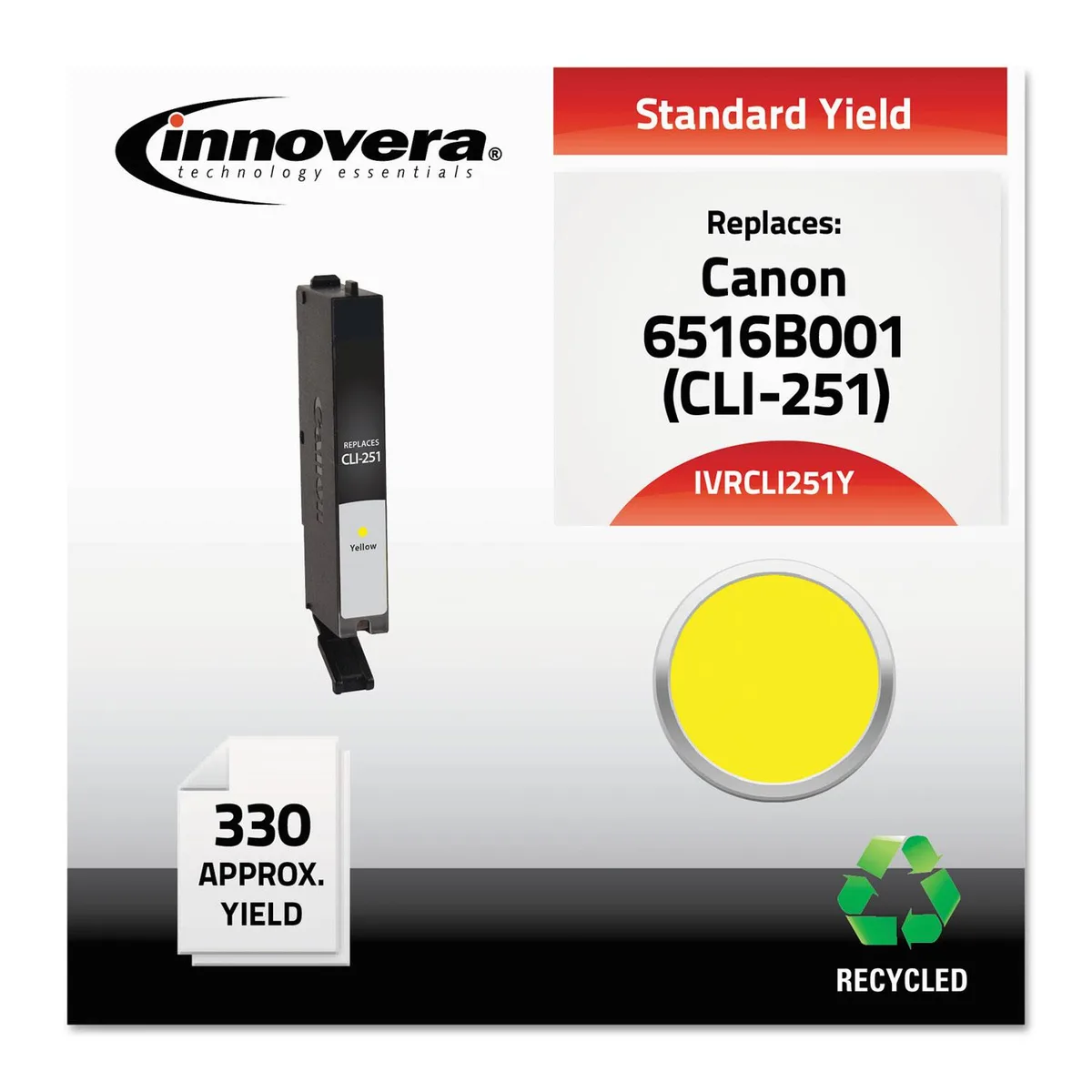 Innovera Innovera IVRCLI251Y Yellow Ink Cartridge 330 pages — product photo