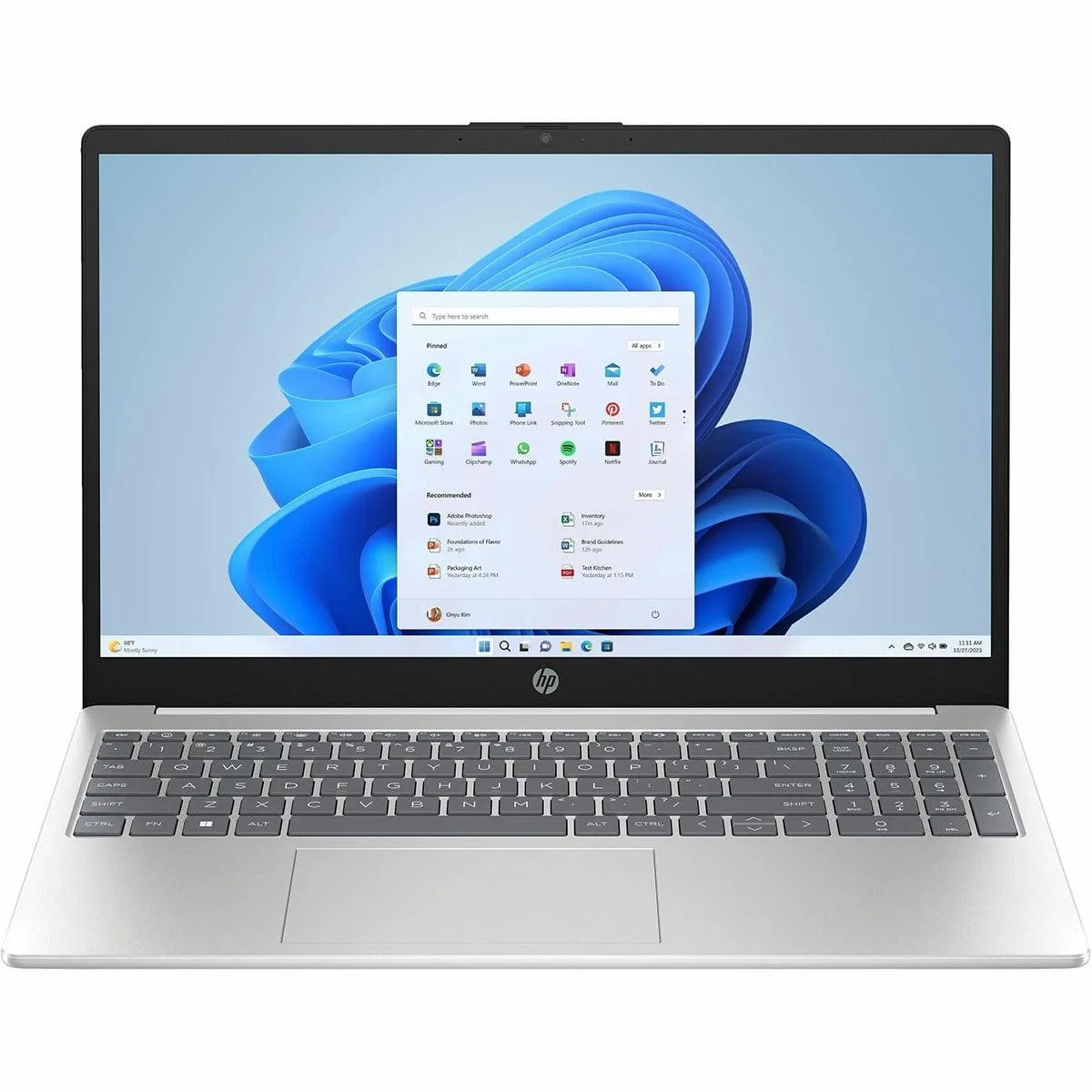 HP HP 15-fc0307ds-RB laptop 15.6" HD Touch Ryzen 3 7320U 8GB 256GB Blue — product photo