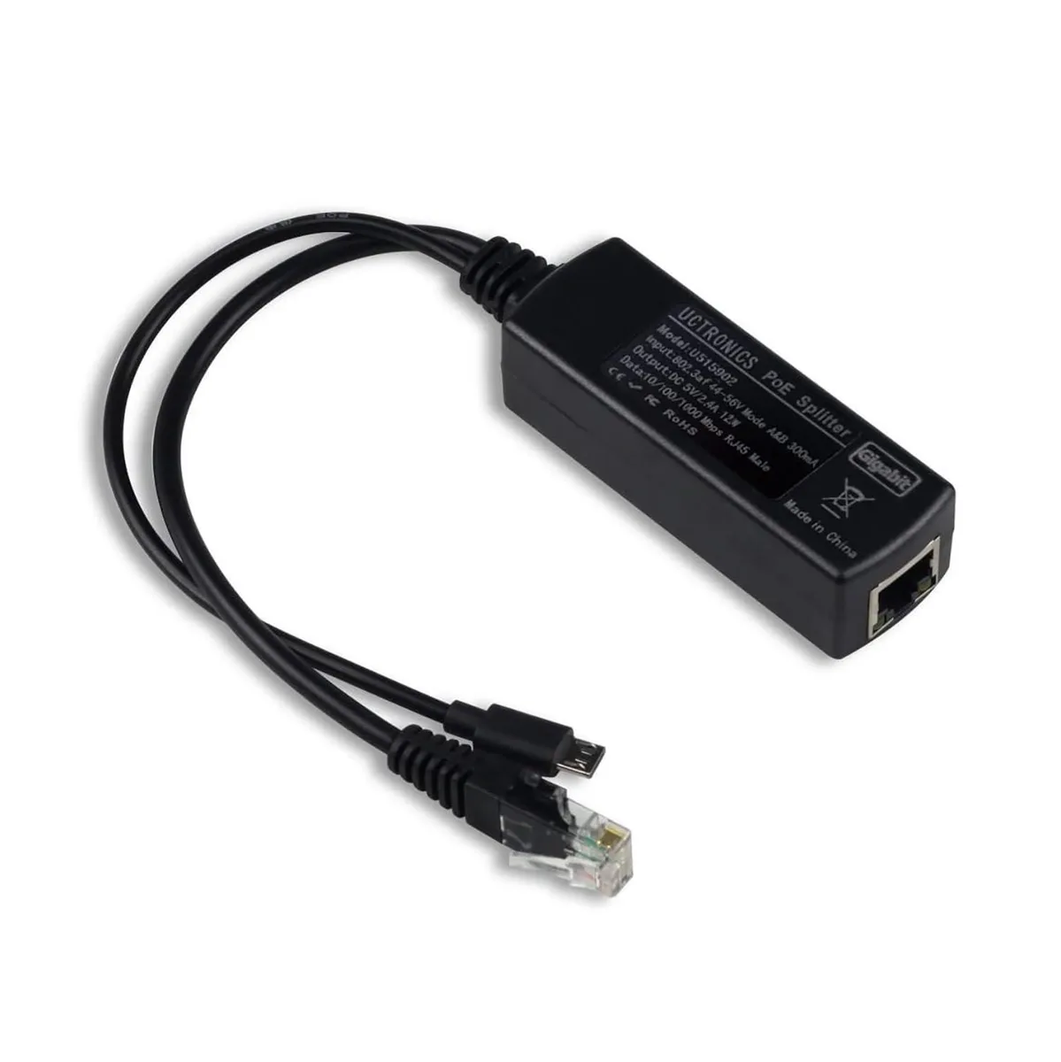 KEHIPI KEHIPI U515902 PoE Splitter Gigabit 5V 2.4A Micro USB powerline networking — product photo