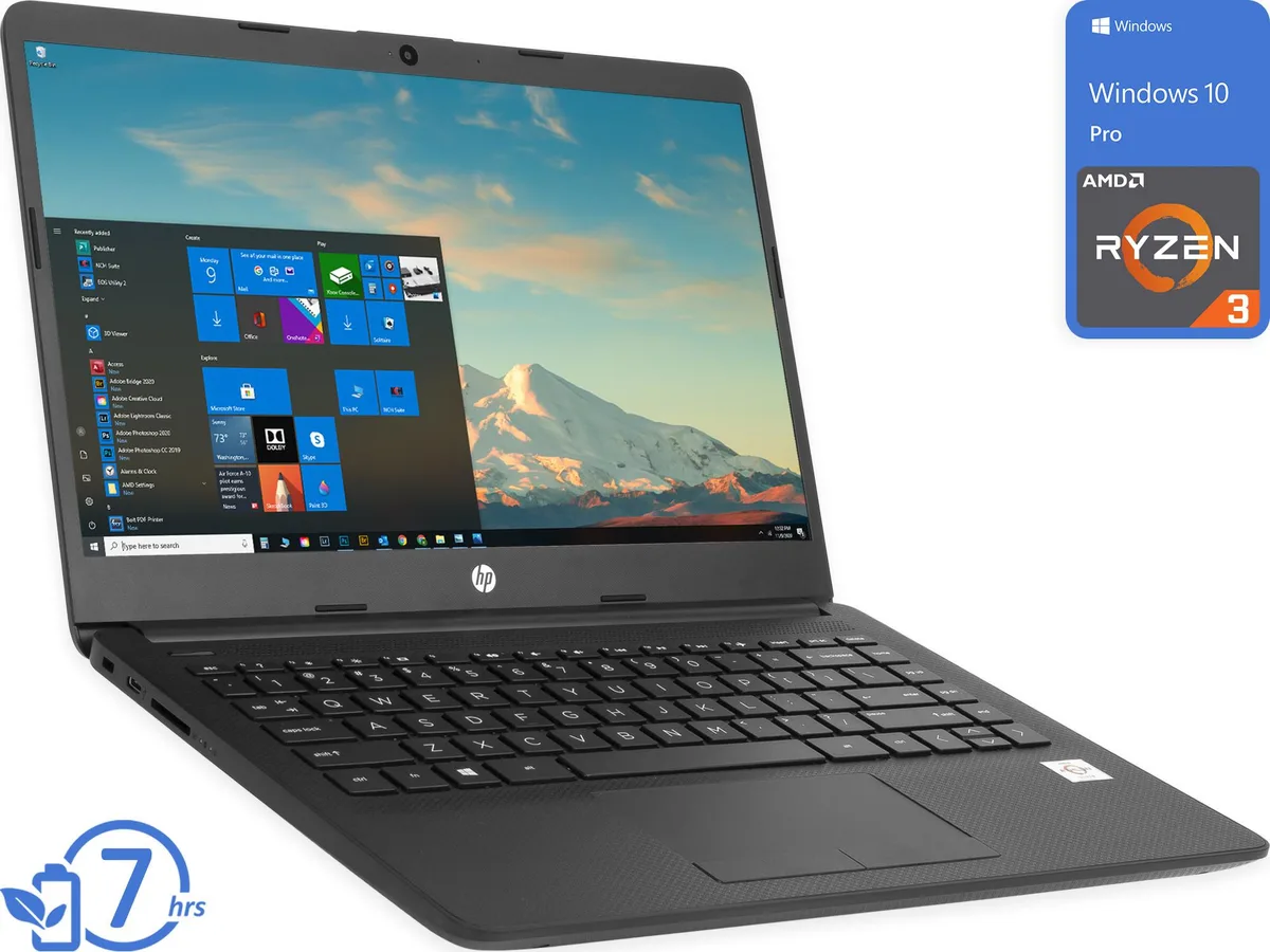 HP HP 14 laptop Ryzen 3 3250U 8GB 256GB SSD 14" HD Windows 10 Pro S — product photo