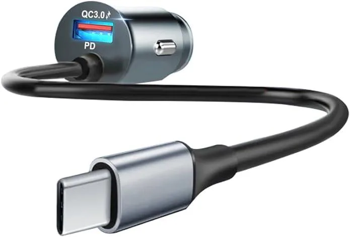 iworkmart iworkmart 60W 2-Port PD30W QC30W Car Charger 4ft Cable — product photo