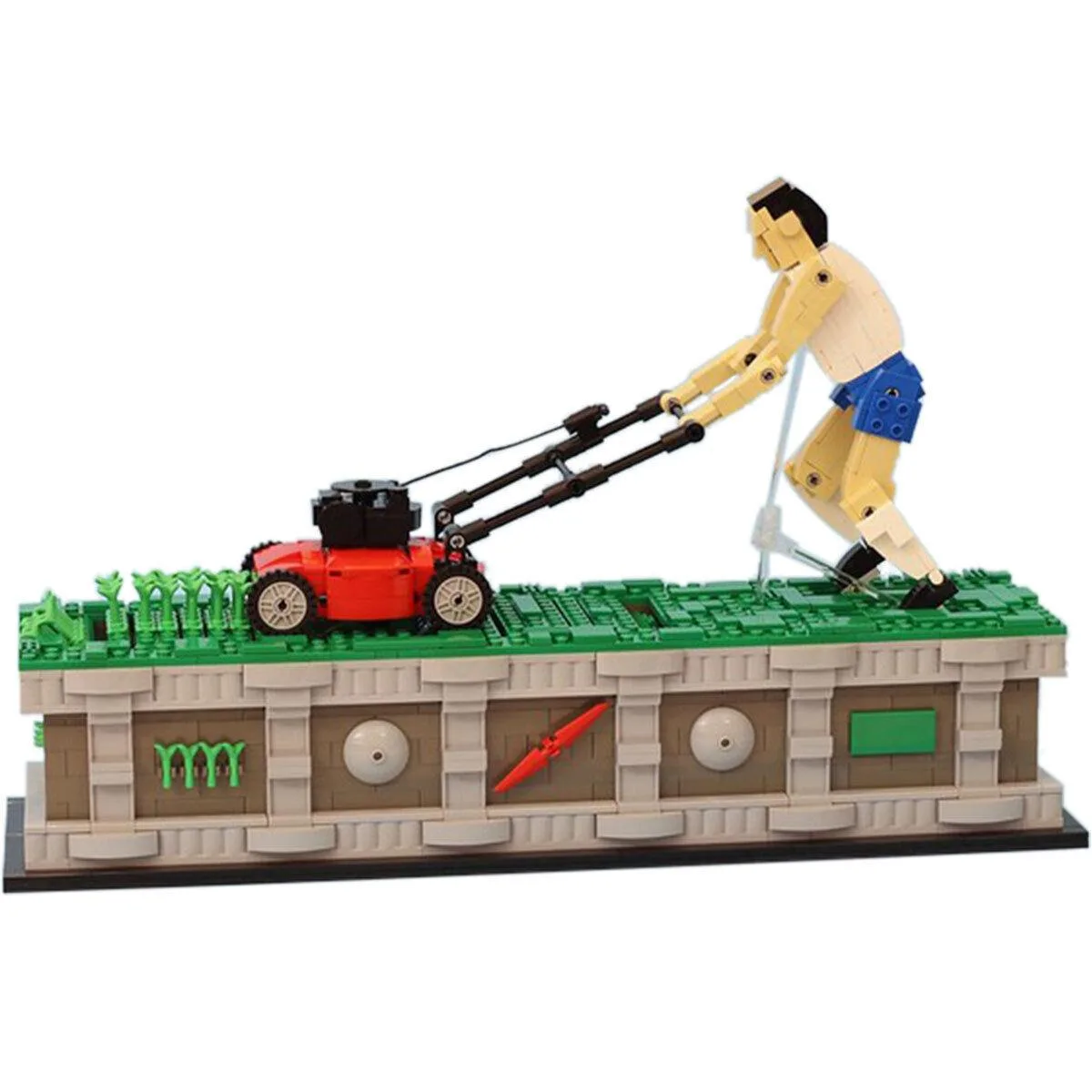 ZITIANYOUBUILD ZITIANYOUBUILD Lawn Mower Man Kinetic Sculpture Power Functions Building Set — product photo