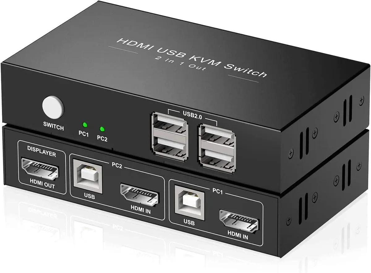 FOCUSTEC FOCUSTEC 2-Port HDMI KVM Switch 4K@30Hz 4×USB 2.0 — product photo