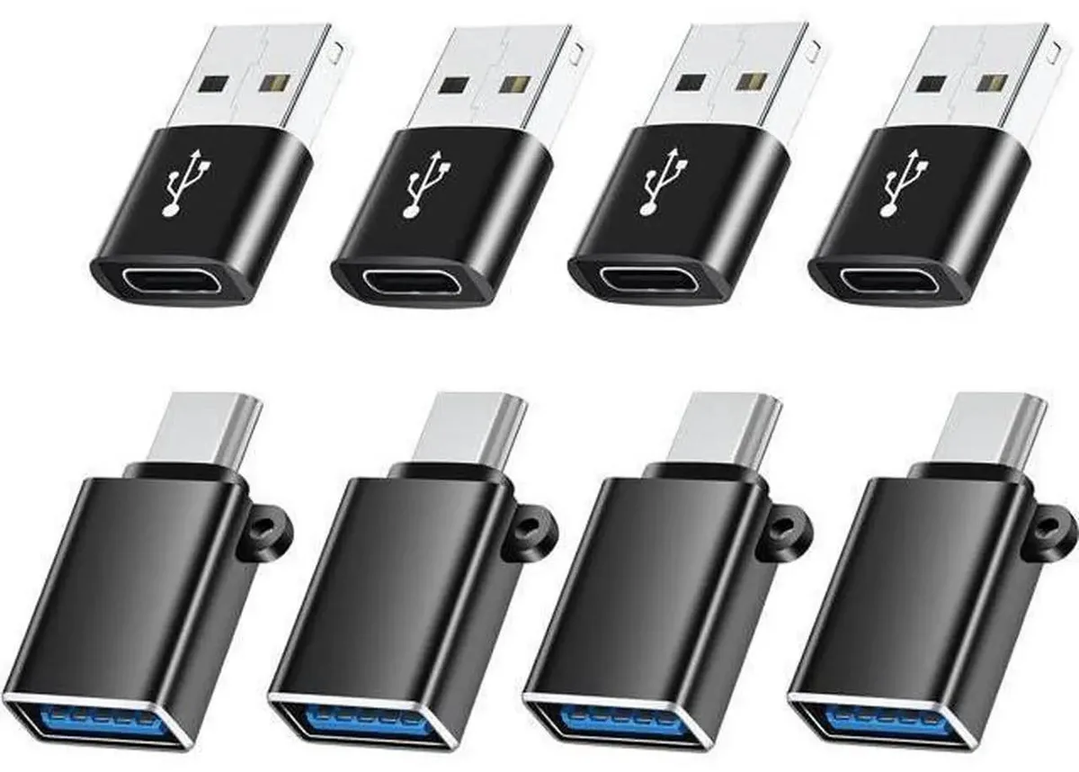 SMUGDESK SMUGDESK 8 Pack USB 3.0 OTG Adapters, Type-C to USB-A Converters, Black — product photo