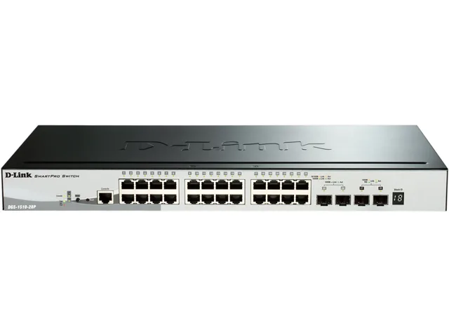 D-Link D-Link DGS-1510-28P 28-port Gigabit stackable smart PoE network switch — product photo