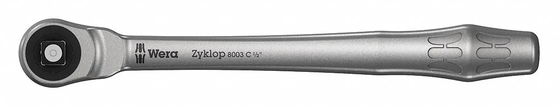 Wera 1/2 inch drive 76 tooth pear head ratchet 11 inches satin finish