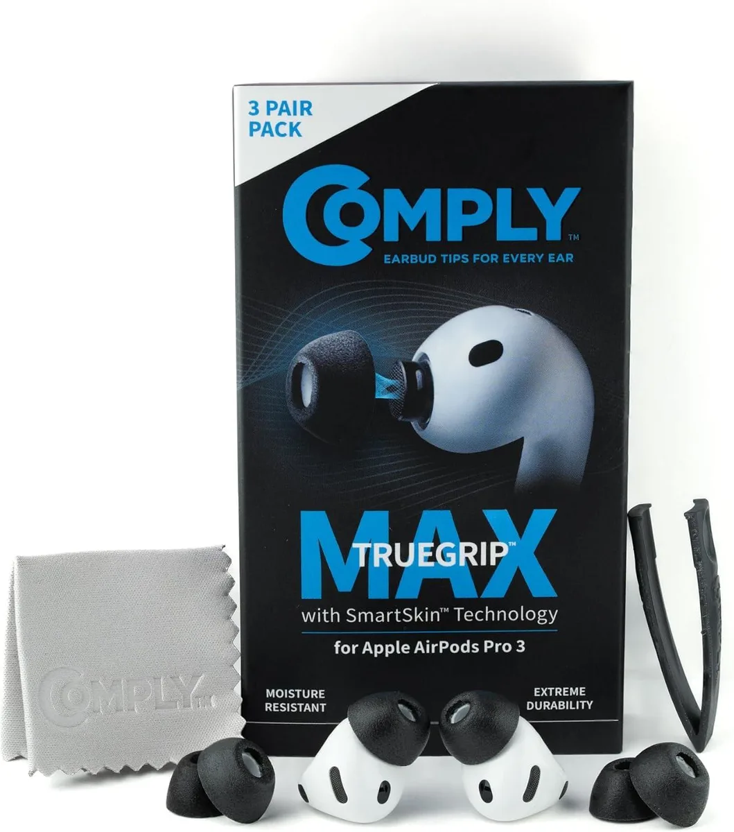 MAONO MAONO Comply TrueGrip MAX Earbud Tips Gen 3 Black S/M/L 3 Pairs — product photo