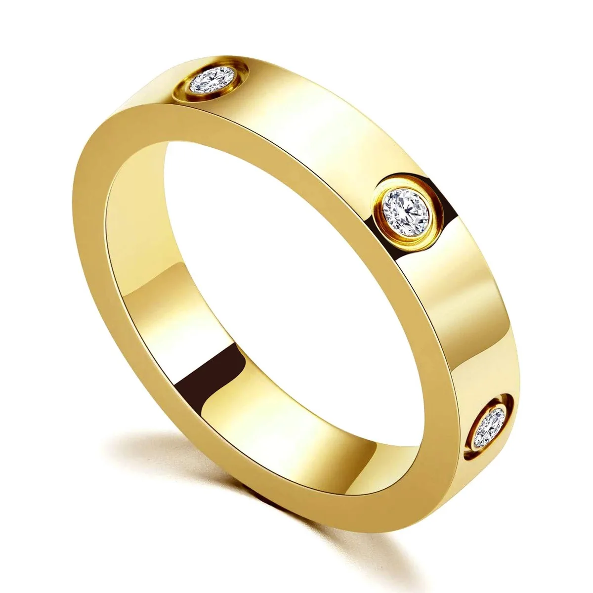  PDWZNBA 18K Gold-Plated Titanium Ring Size 7 — product photo
