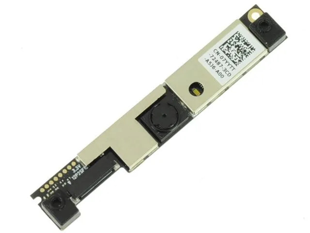 Small rectangular Dell webcam module, matte black finish