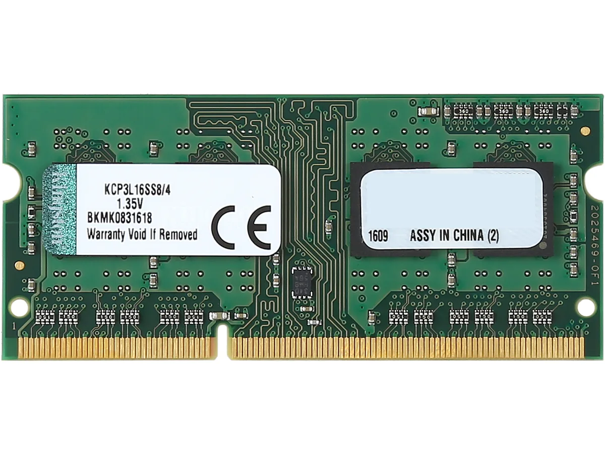 Kingston Technology Corp. Kingston Technology Corp. KCP3L16SS8/4 4GB DDR3L 1600MHz CL11 1.35V 204-pin laptop RAM — product photo