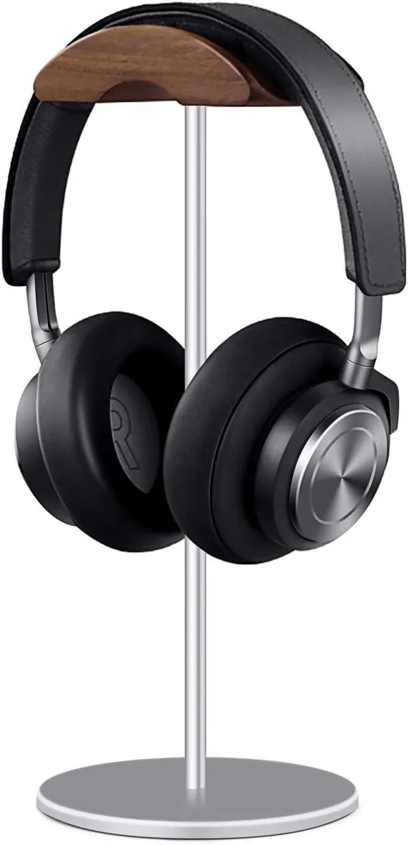 BFKK BFKK Headphone Stand Walnut Wood Aluminum Sliver — product photo