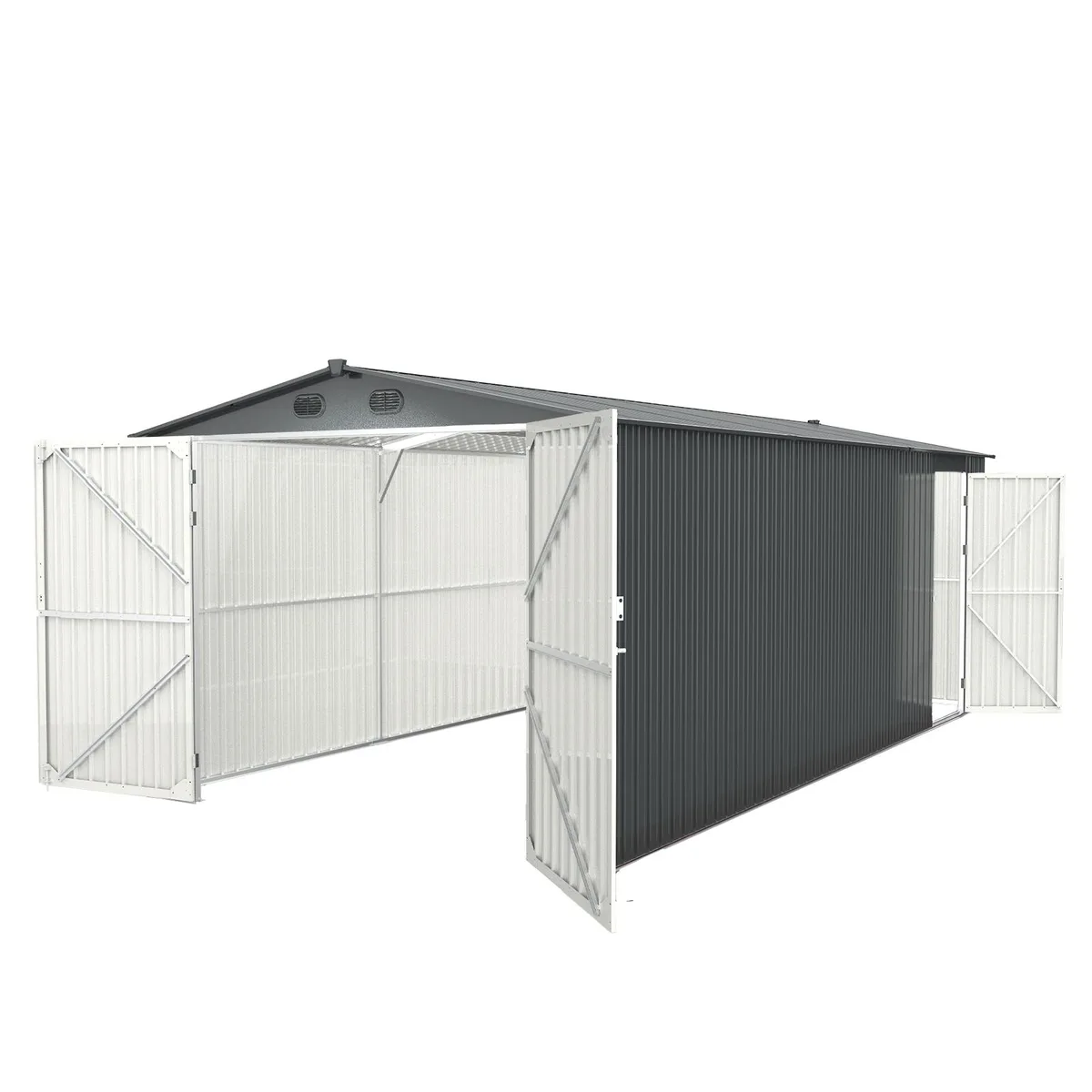 tuphen tuphen Metal Trellis 10x20 FT Dark Grey .3mm Roof .25mm Wall — product photo