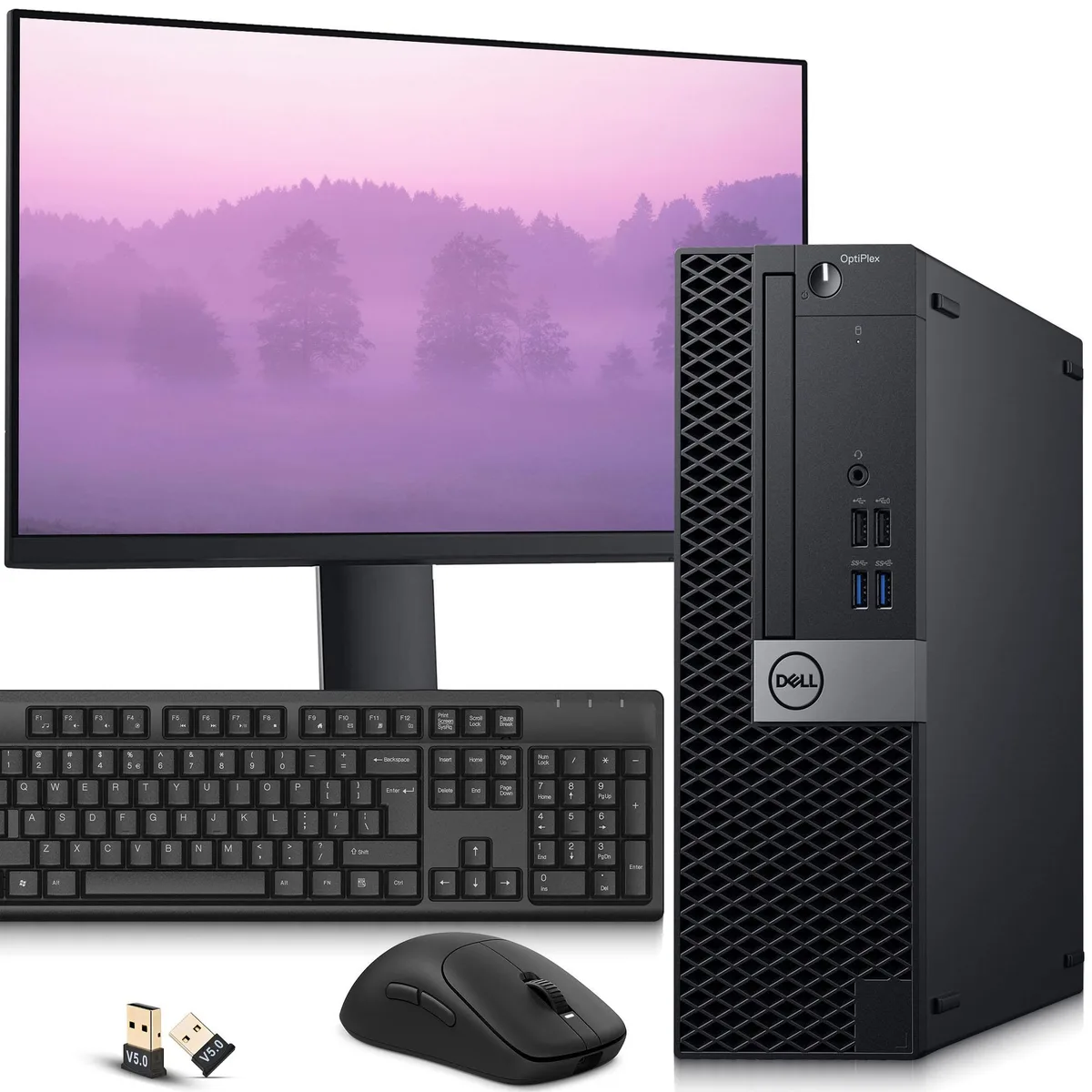 DELL DELL OptiPlex 7040 SFF desktop PC, i5-6500, 16GB DDR4, 512GB SSD, 24" monitor, Win 11 Pro — product photo