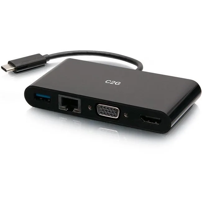 Cables To Go Cables To Go C2G29828 USB-C to HDMI VGA USB-A RJ45 Docking Station 4K 30Hz — product photo