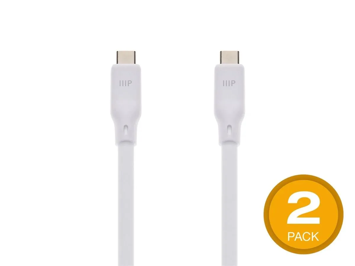 Two white USB-C silicone cables coiled together