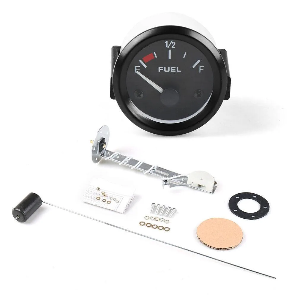 Dyno Racing Dyno Racing Fuel Level Gauge 52mm 12V White Light E-1/2-F — product photo